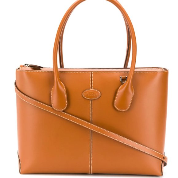 Tod's Handbags - Tod’s Burnt Orange Leather D-Bag Medium Tote
